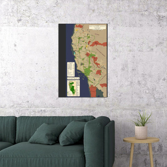 Fallout Video Game Poster New California Republic and New West Map 2253 Print Retro Gamer Wall Art - xonomax