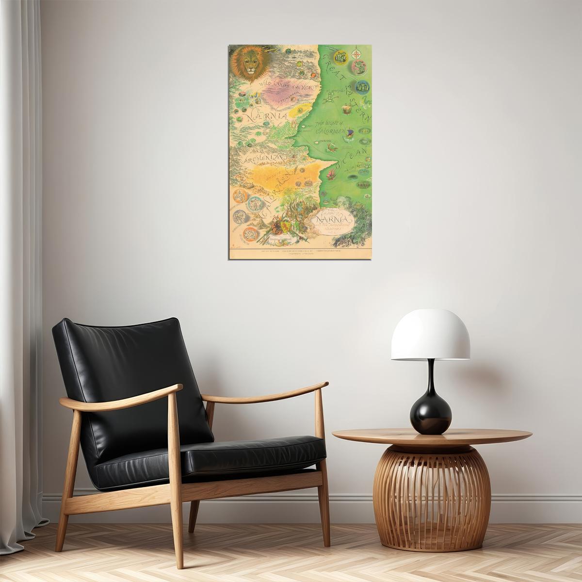 Narnia Map Poster The Chronicles of Narnia Print Fantasy Book Wall Art Magical World Decor