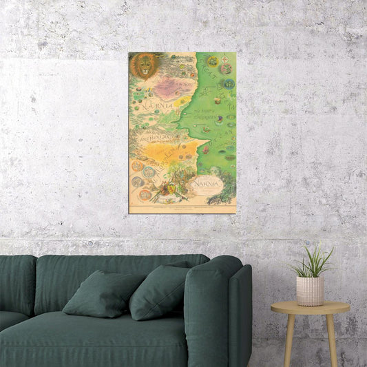 Narnia Map Poster The Chronicles of Narnia Print Fantasy Book Wall Art Magical World Decor - xonomax