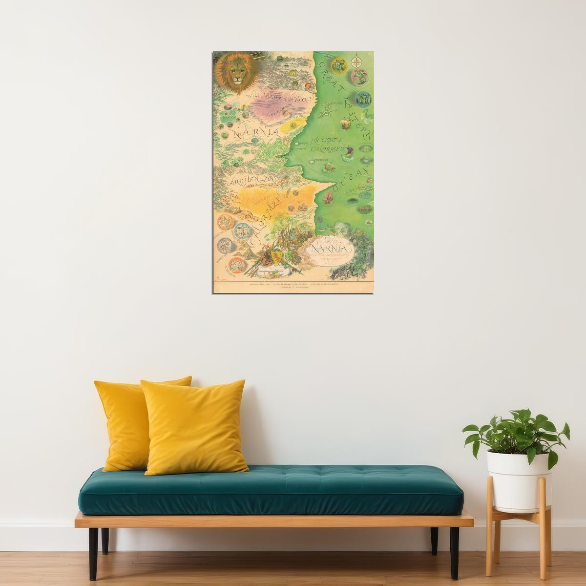 Narnia Map Poster The Chronicles of Narnia Print Fantasy Book Wall Art Magical World Decor