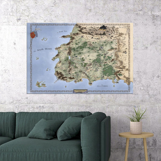 The Wheel of Time Poster Westlands Map Print Fantasy Book Wall Art Epic World Inspired Decor - xonomax