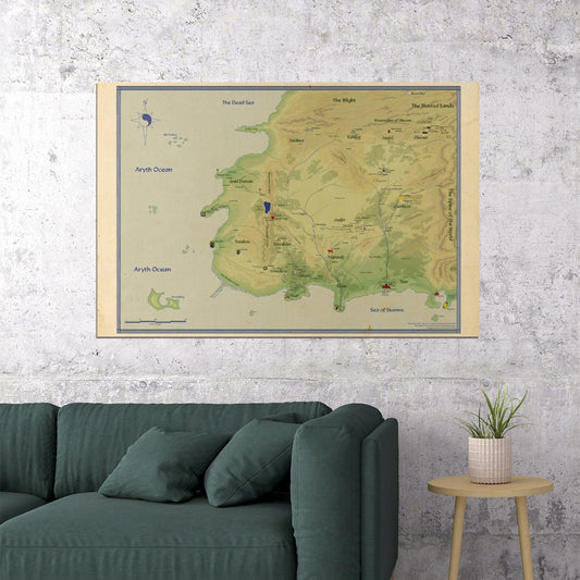 The Wheel of Time Poster Westlands Map Print Fantasy Book Wall Art Epic World Inspired Decor - xonomax