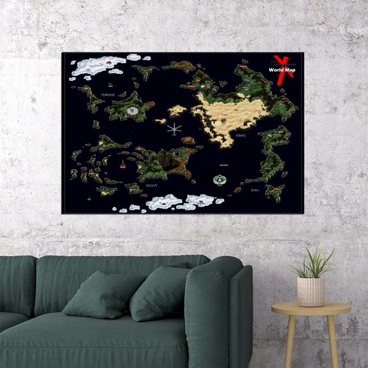Xenogears Poster Ignas World Map Print Classic RPG Wall Art Retro Fantasy Video Game Decor - xonomax