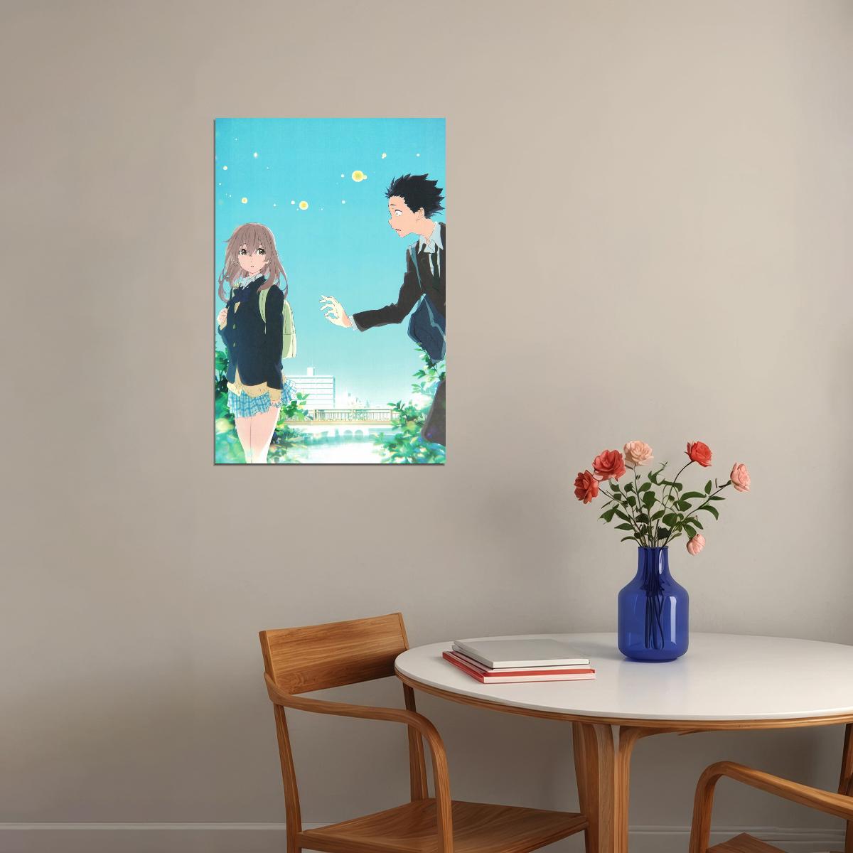 A Silent Voice Anime Poster Koe no Katachi Print Japanese Manga Wall Art Shouko Nishimiya Artwork - xonomax