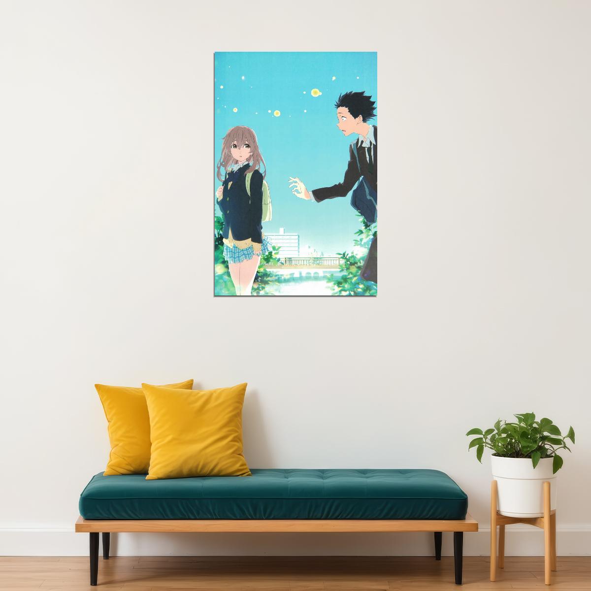 A Silent Voice Anime Poster Koe no Katachi Print Japanese Manga Wall Art Shouko Nishimiya Artwork - xonomax