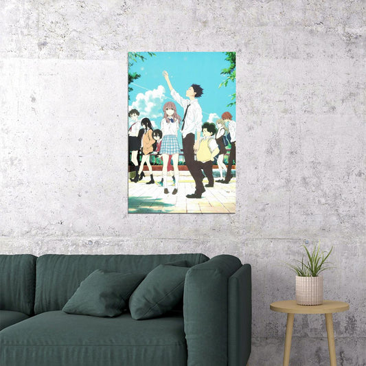 A Silent Voice Anime Poster Koe no Katachi Print Japanese Manga Wall Art Shouko Nishimiya Artwork - xonomax