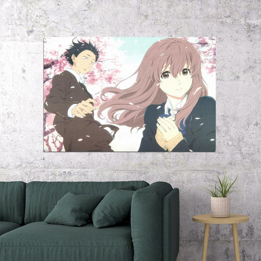 A Silent Voice Anime Poster Koe no Katachi Print Japanese Manga Wall Art Shouya and Shouko Artwork - xonomax