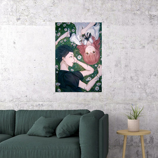 A Silent Voice Anime Poster Koe no Katachi Print Japanese Manga Wall Art Shouya and Shouko Artwork - xonomax