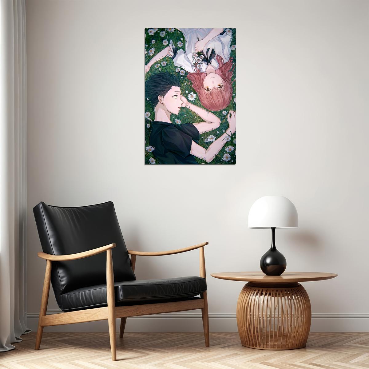 A Silent Voice Anime Poster Koe no Katachi Print Japanese Manga Wall Art Shouya and Shouko Artwork - xonomax