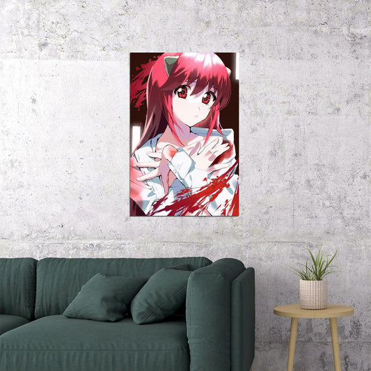 Elfen Lied Anime Poster Kaede Lucy Print Japanese Manga Wall Art Horror Girl Artwork - xonomax