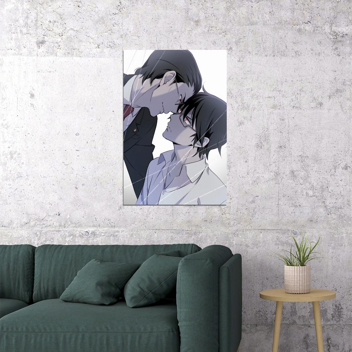 Erased Anime Poster Boku dake ga Inai Machi Print Japanese Manga Wall Art Satoru Fujinuma x Yashiro Gaku Yaoi Artwork