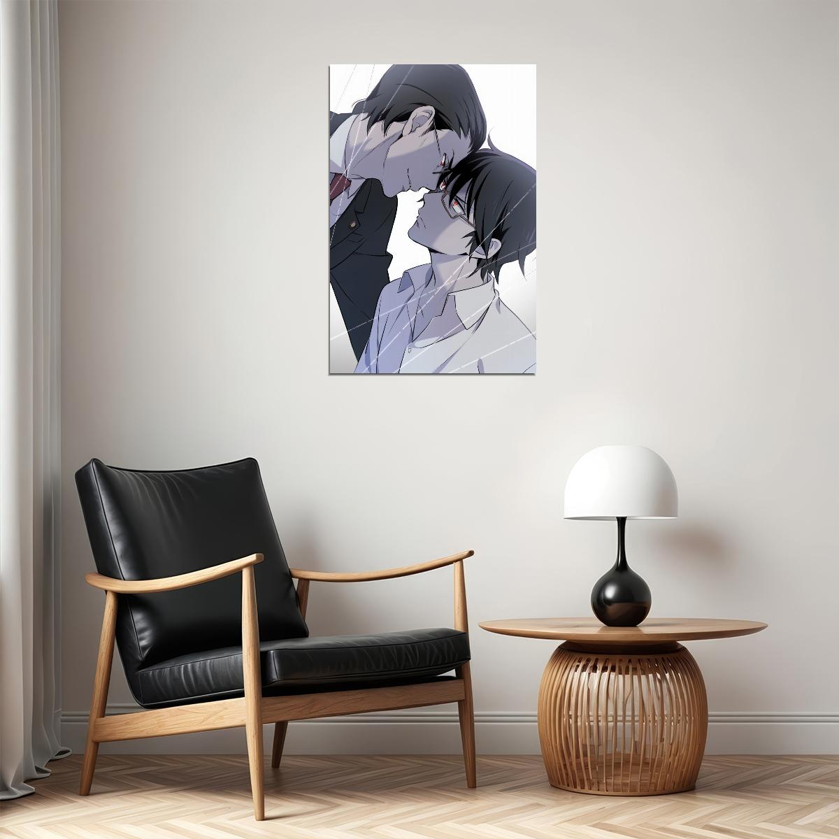 Erased Anime Poster Boku dake ga Inai Machi Print Japanese Manga Wall Art Satoru Fujinuma x Yashiro Gaku Yaoi Artwork
