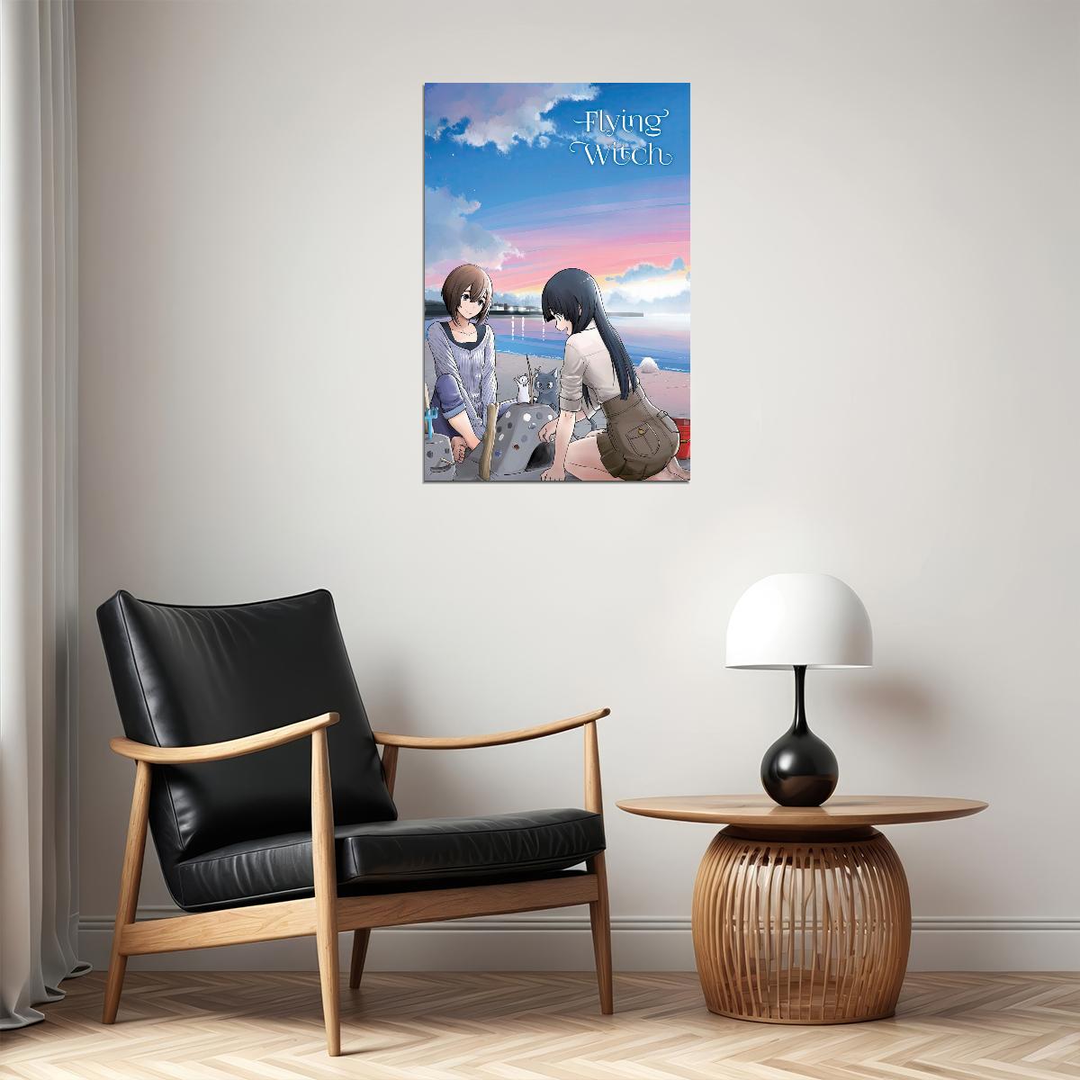 Flying Witch Anime Poster Magical Slice of Life Print Japanese Manga Wall Art