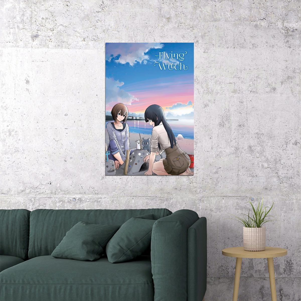 Flying Witch Anime Poster Magical Slice of Life Print Japanese Manga Wall Art