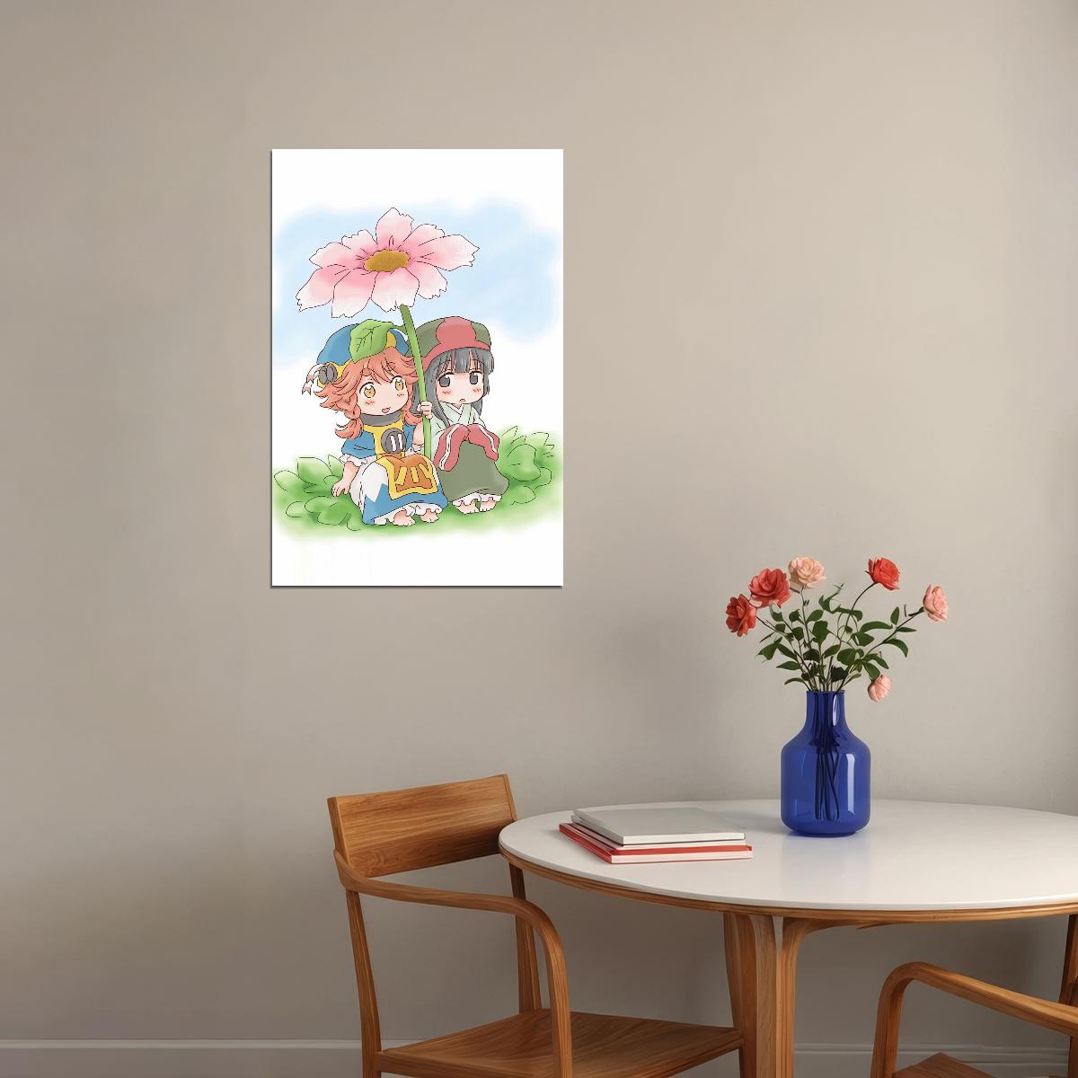 Hakumei and Mikochi Anime Poster Flower Garden Print Japanese Manga Wall Art