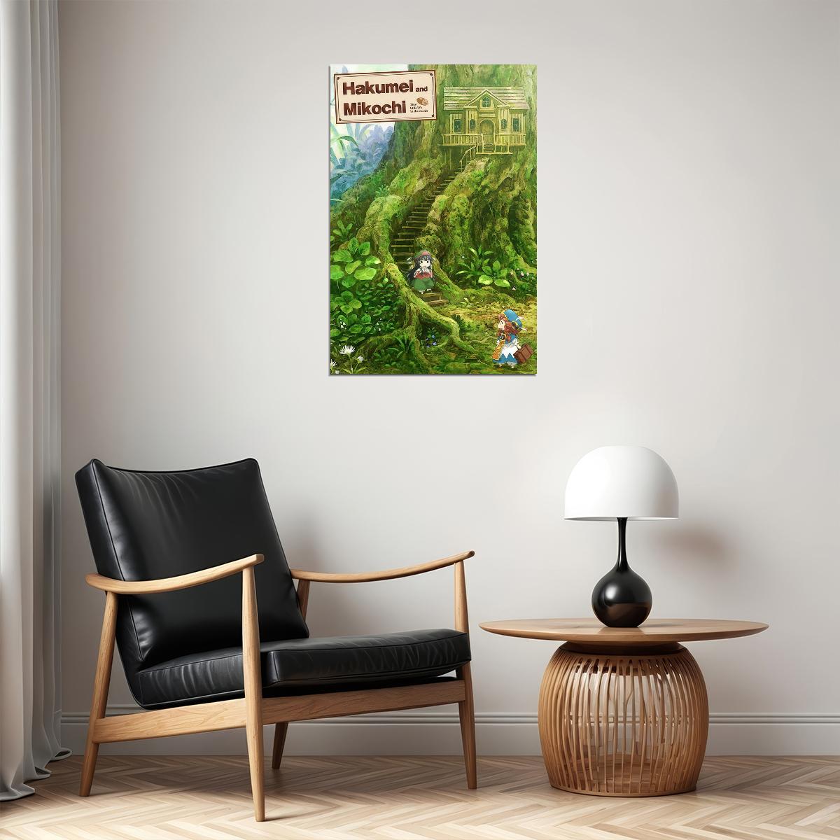 Hakumei and Mikochi Anime Poster Forest House Print Japanese Manga Wall Art