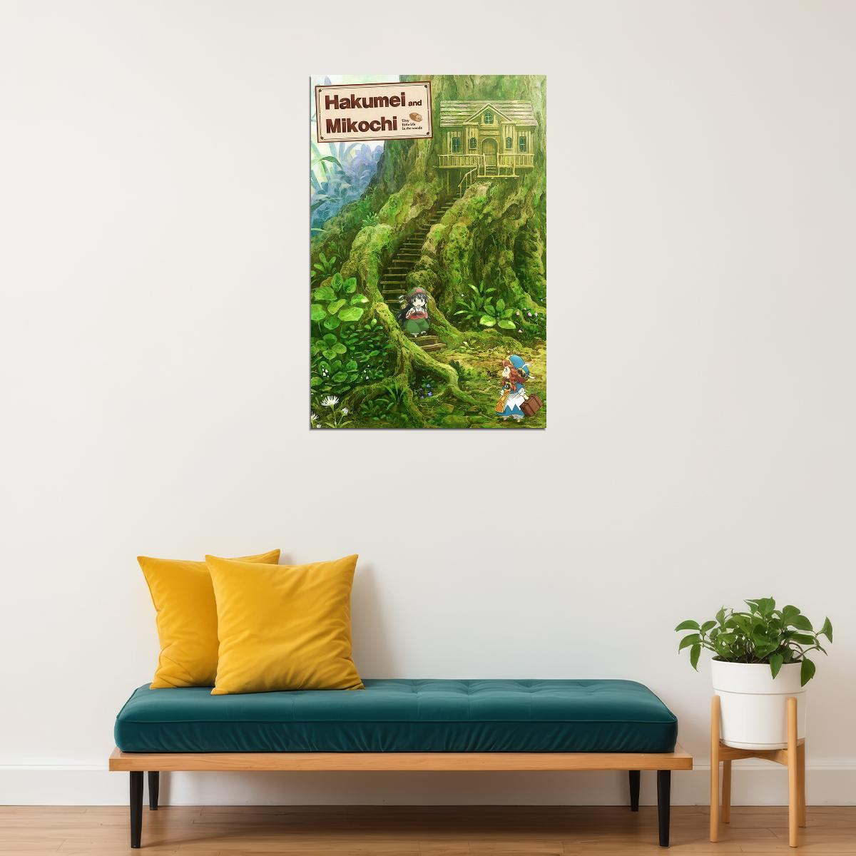 Hakumei and Mikochi Anime Poster Forest House Print Japanese Manga Wall Art