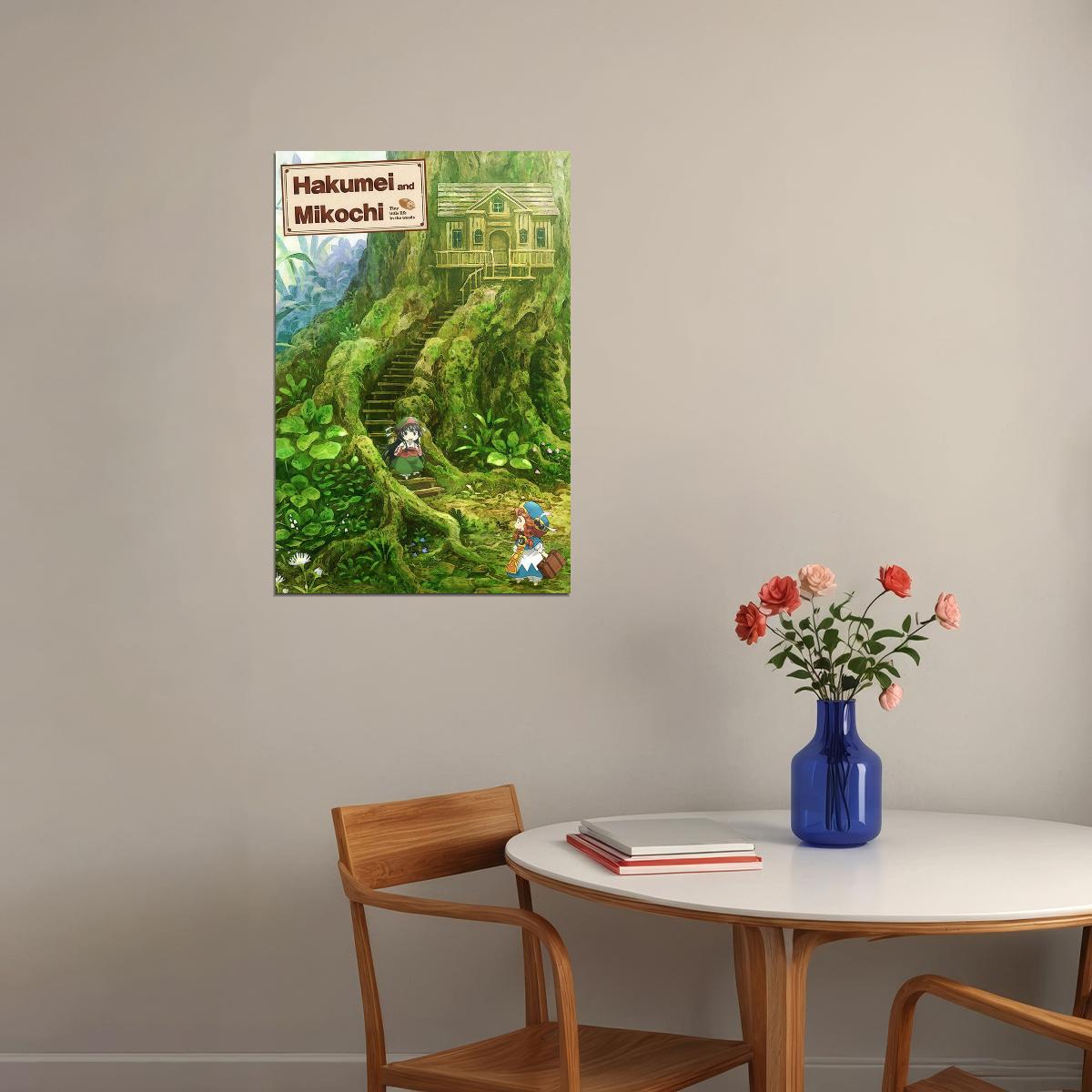 Hakumei and Mikochi Anime Poster Forest House Print Japanese Manga Wall Art