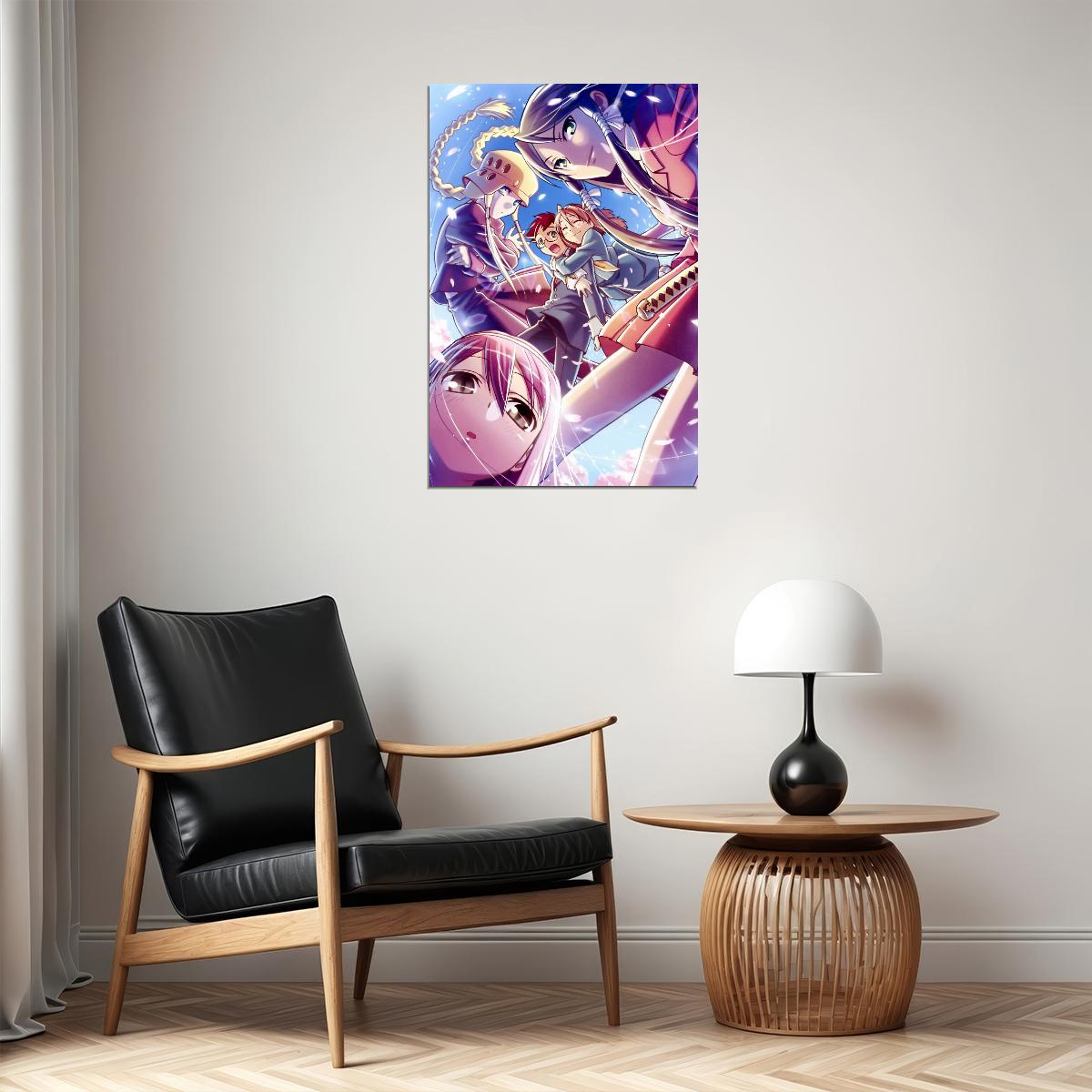 Kujibiki Unbalance Anime Poster Action School Print Japanese Manga Wall Art