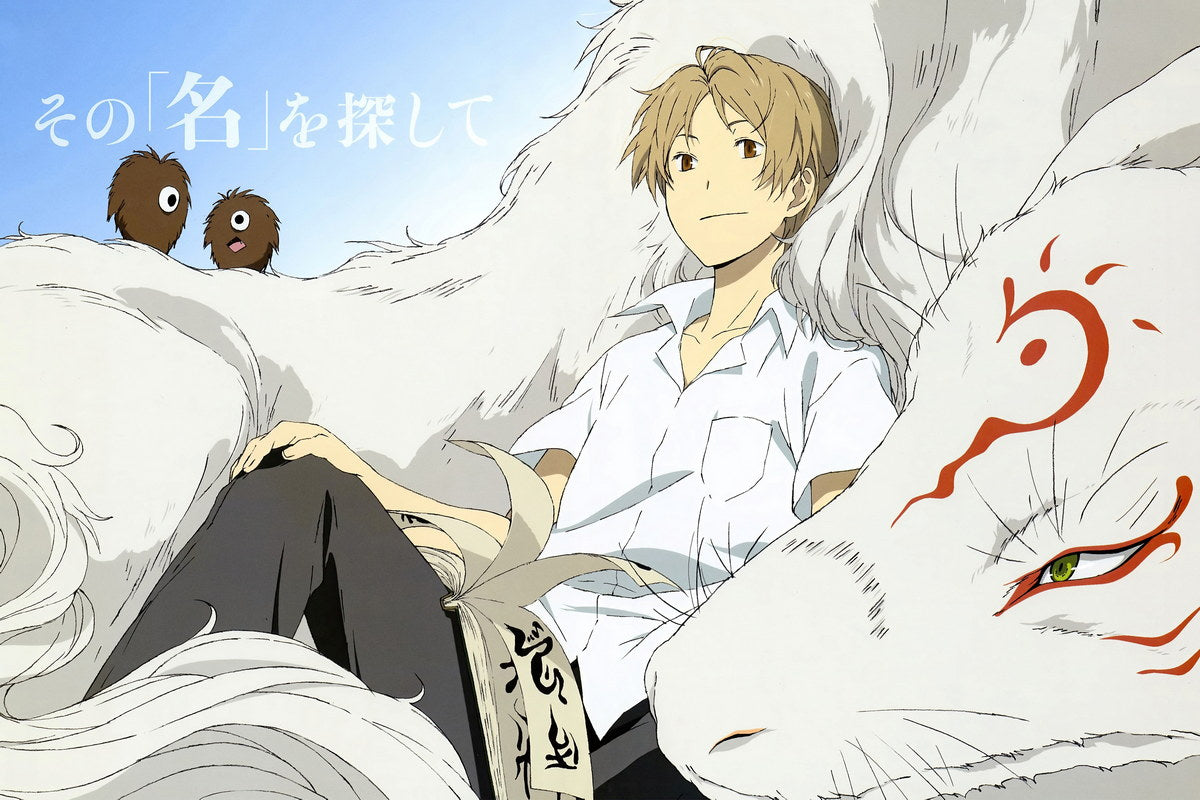 Poster anime Natsume's Book of Friends featuring Takashi and Nyanko-sensei
