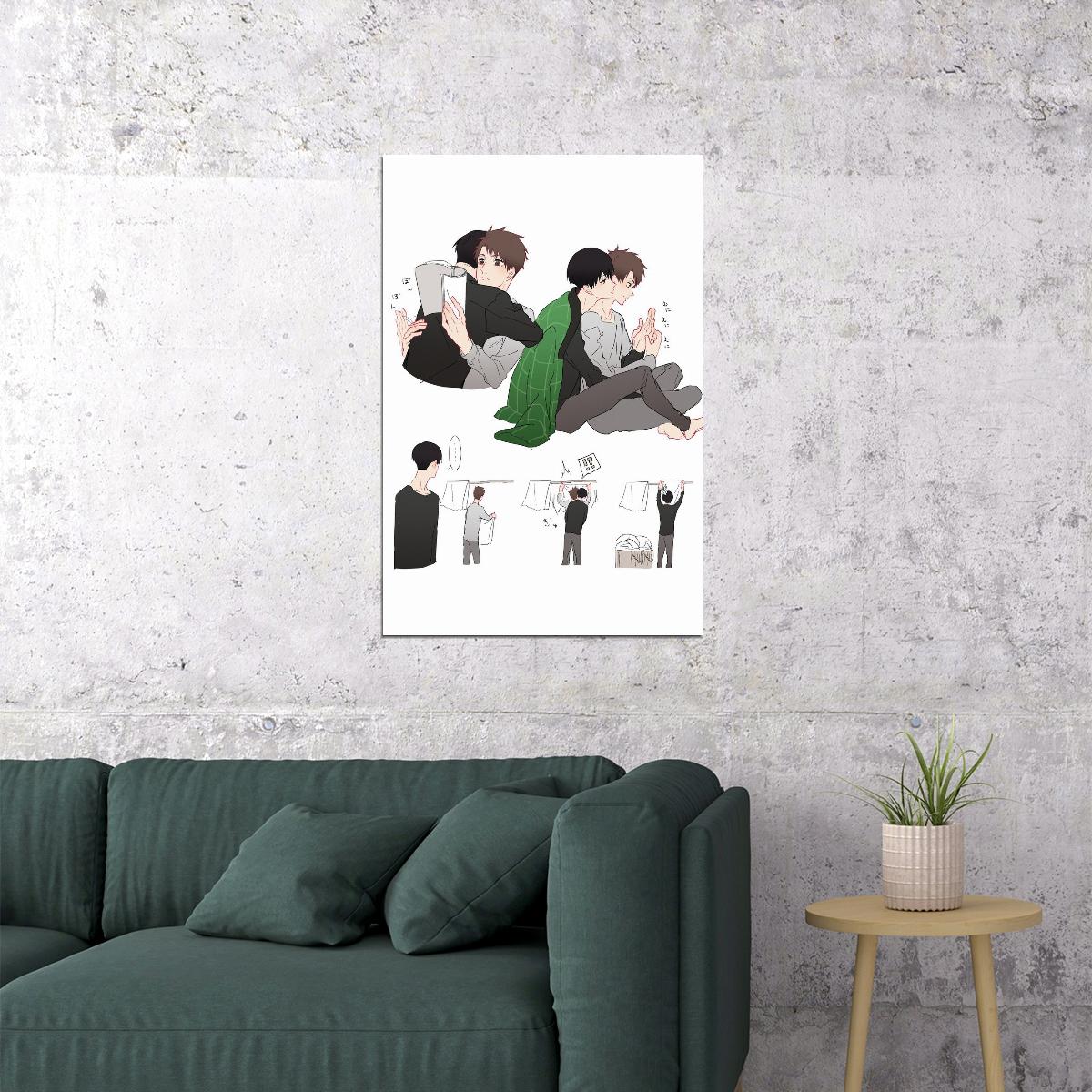Run with the Wind Anime Poster Kaze ga Tsuyoku Fuiteiru Print Japanese Manga Wall Art Haiji and Kakeru Artwork