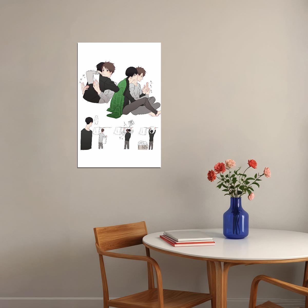 Run with the Wind Anime Poster Kaze ga Tsuyoku Fuiteiru Print Japanese Manga Wall Art Haiji and Kakeru Artwork