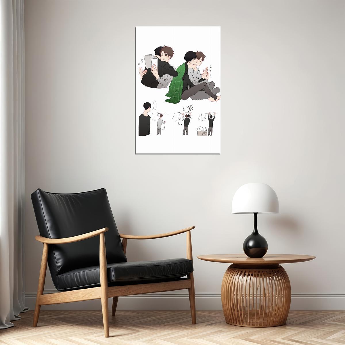 Run with the Wind Anime Poster Kaze ga Tsuyoku Fuiteiru Print Japanese Manga Wall Art Haiji and Kakeru Artwork