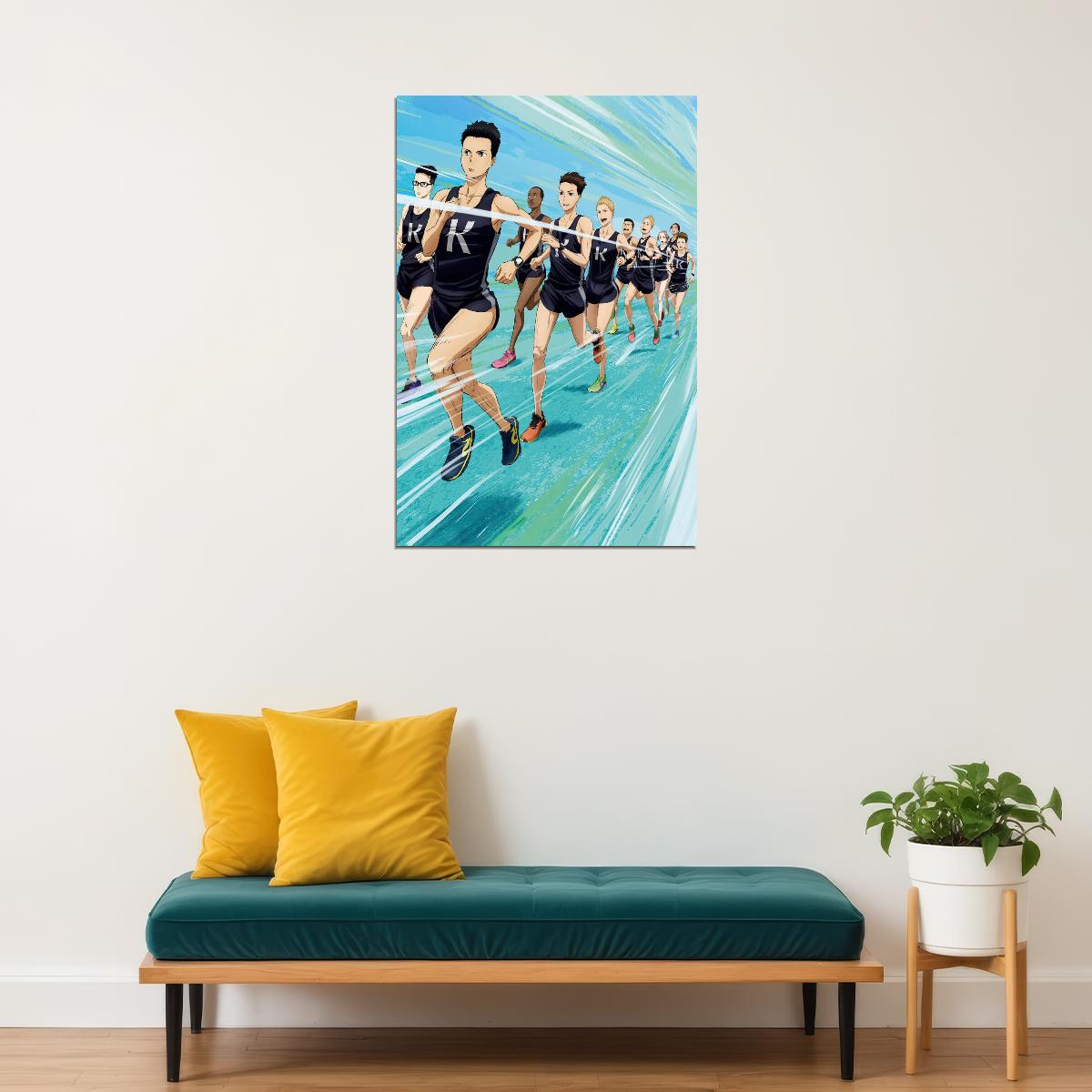 Run with the Wind Anime Poster Kaze ga Tsuyoku Fuiteiru Print Japanese Manga Wall Art Sports Artwork