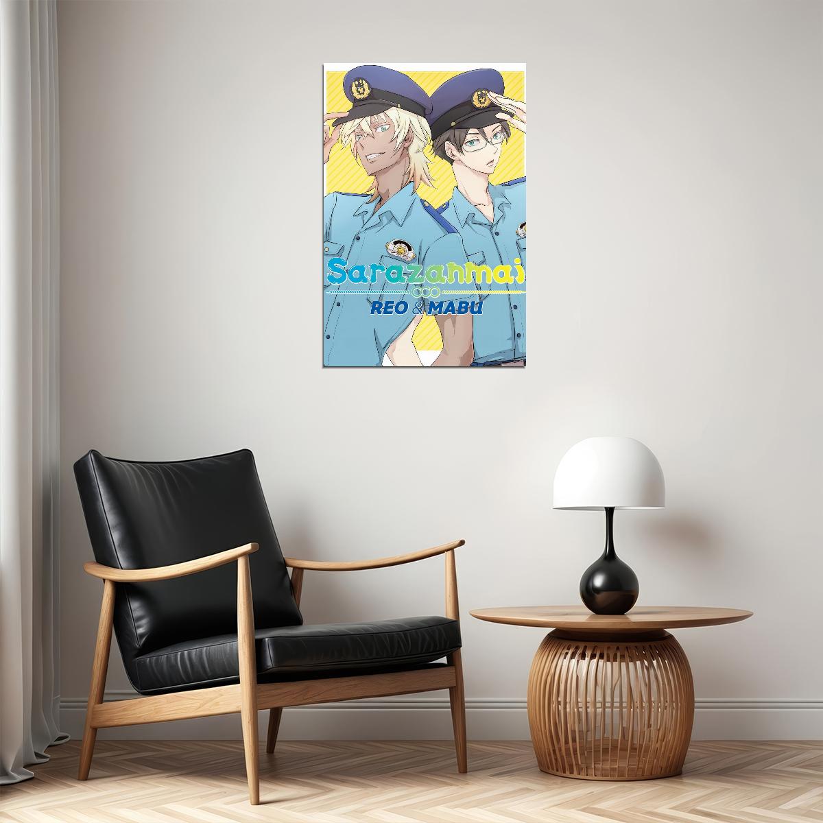 Sarazanmai Anime Poster Reo and Mabu Print Japanese Manga Wall Art BL Couple Anime Artwork