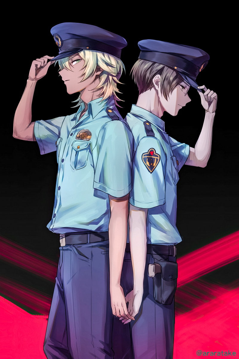 Sarazanmai Anime Poster Police Uniform Reo and Mabu Print Japanese Manga Wall Art Yaoi Couple Artwork