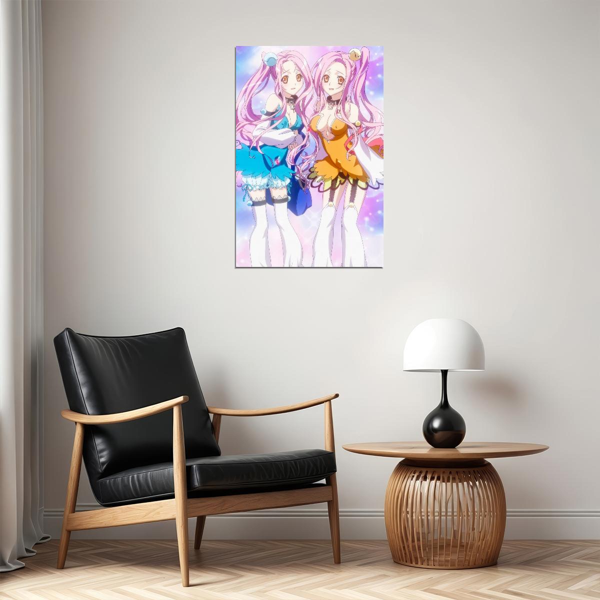 Seikon no Qwaser Anime Poster Eva Q and Eva R Print Japanese Manga Wall Art Magical Sexy Girls Artwork