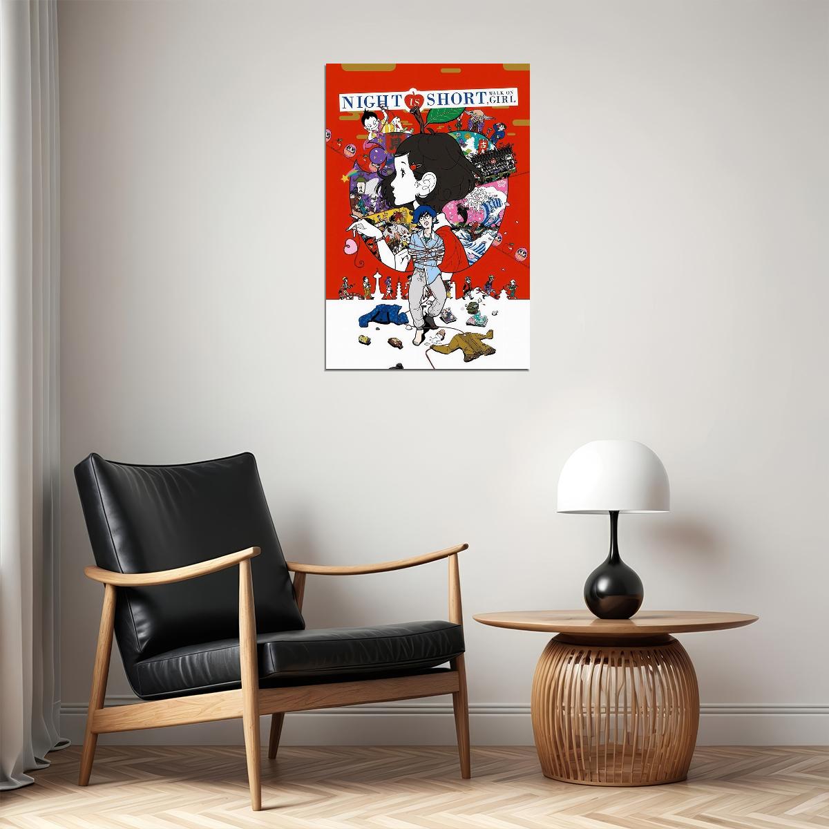 The Night is Short Walk on Girl Poster Yoru wa Mijikashi Arukeyo Otome Anime Print Japanese Manga Wall Art
