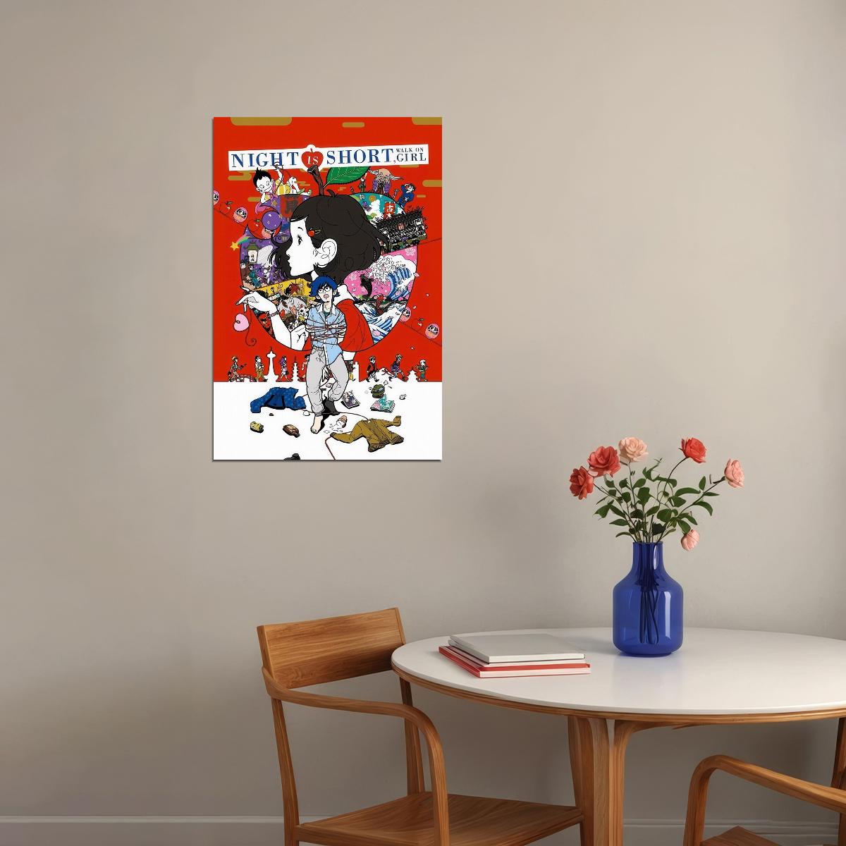 The Night is Short Walk on Girl Poster Yoru wa Mijikashi Arukeyo Otome Anime Print Japanese Manga Wall Art