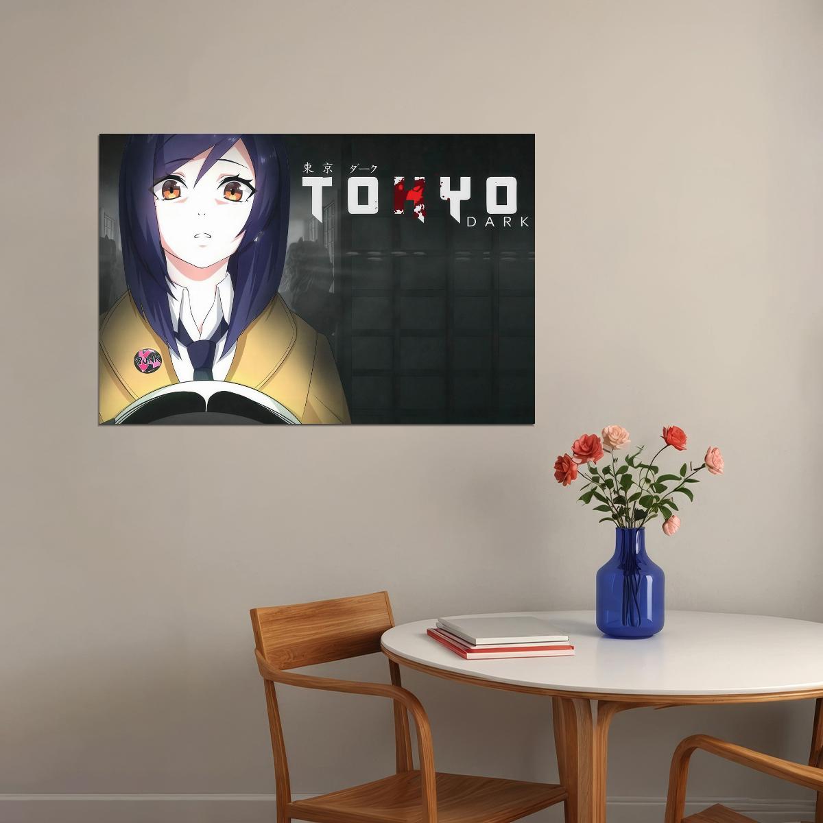Tokyo Dark Poster Visual Novel Game Print Japanese Gamer Wall Art