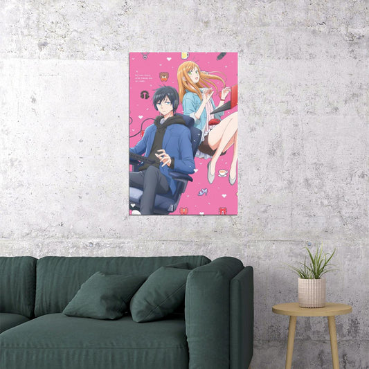 Yamada Lv999 no Koi wo Suru Anime Poster Couple Gamer Love Print Cute Anime Wall Decor - xonomax