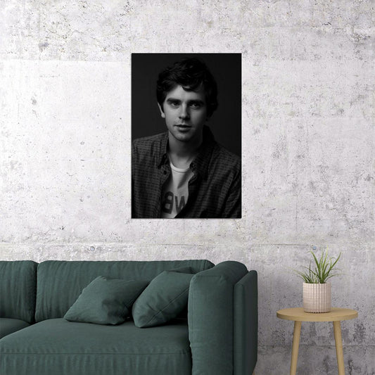 Freddie Highmore Celebrity Posters for Room Aesthetic Famous Actor Black and White Photo Print Wall Art - xonomax