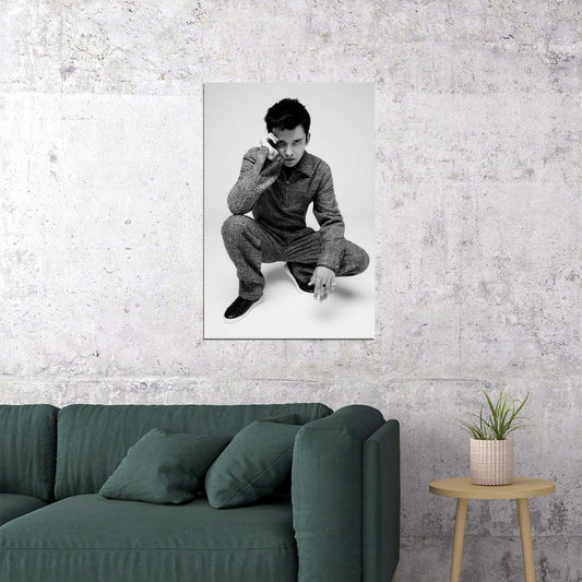 Asa Butterfield Celebrity Posters for Room Aesthetic Famous Actor Black and White Photo Print Wall Art - xonomax