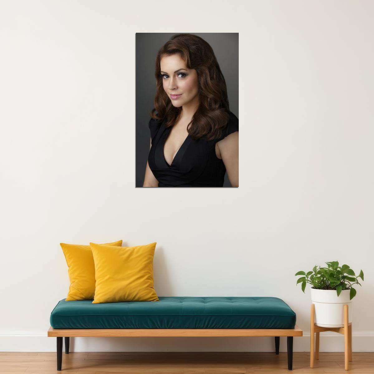 Alyssa Milano Poster for Room Aesthetic Celebrity Photo Print - xonomax