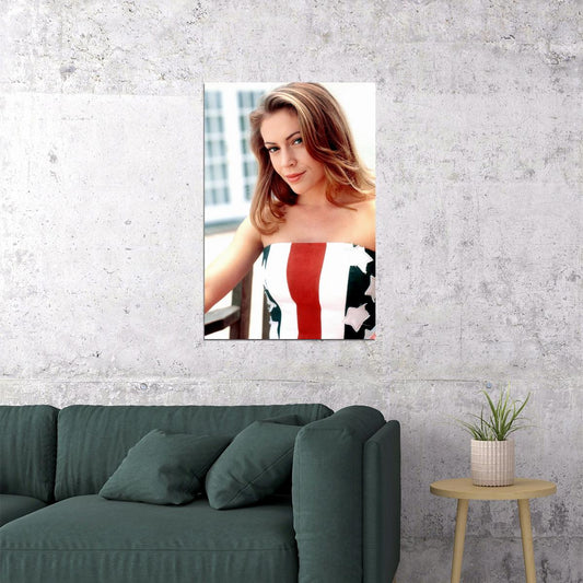 Alyssa Milano Iconic Y2k Poster for Room Aesthetic Celebrity Photo Print - xonomax