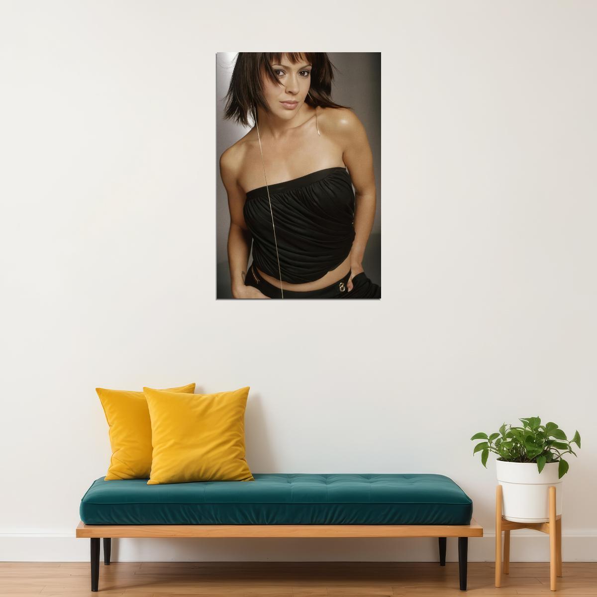 Alyssa Milano Poster for Room Aesthetic Celebrity Photo Print - xonomax