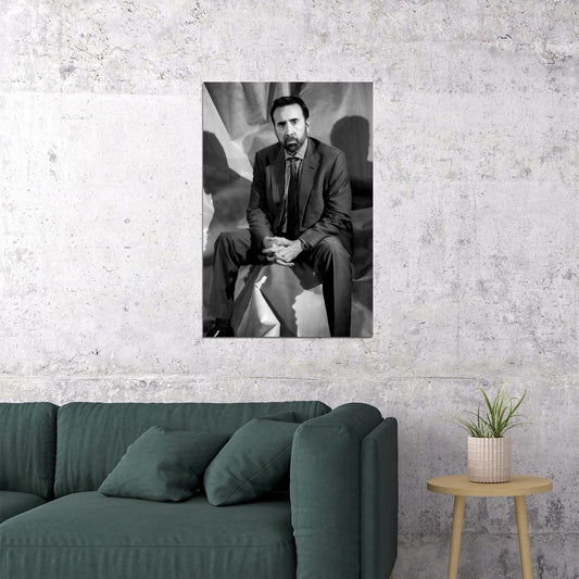 Nicolas Cage Poster for Room Aesthetic Black and White Celebrity Photo Print - xonomax