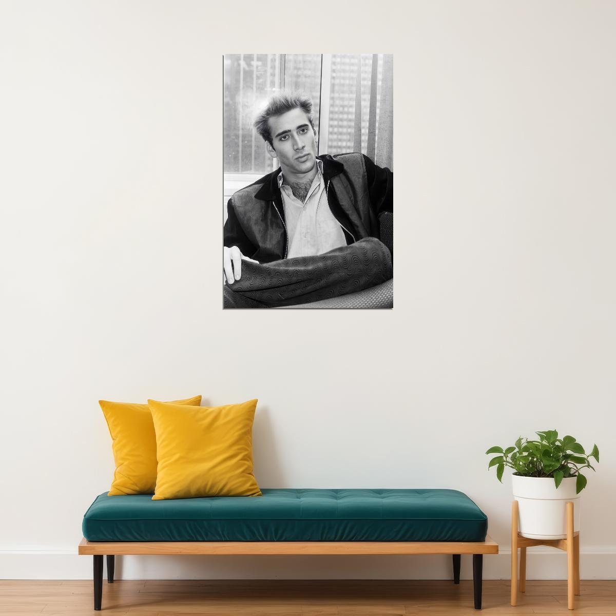 Nicolas Cage Poster for Room Aesthetic Black and White Celebrity Photo Print - xonomax