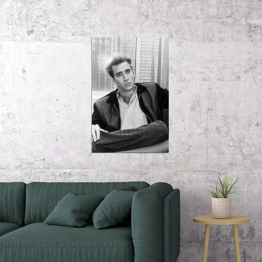 Nicolas Cage Poster for Room Aesthetic Black and White Celebrity Photo Print - xonomax