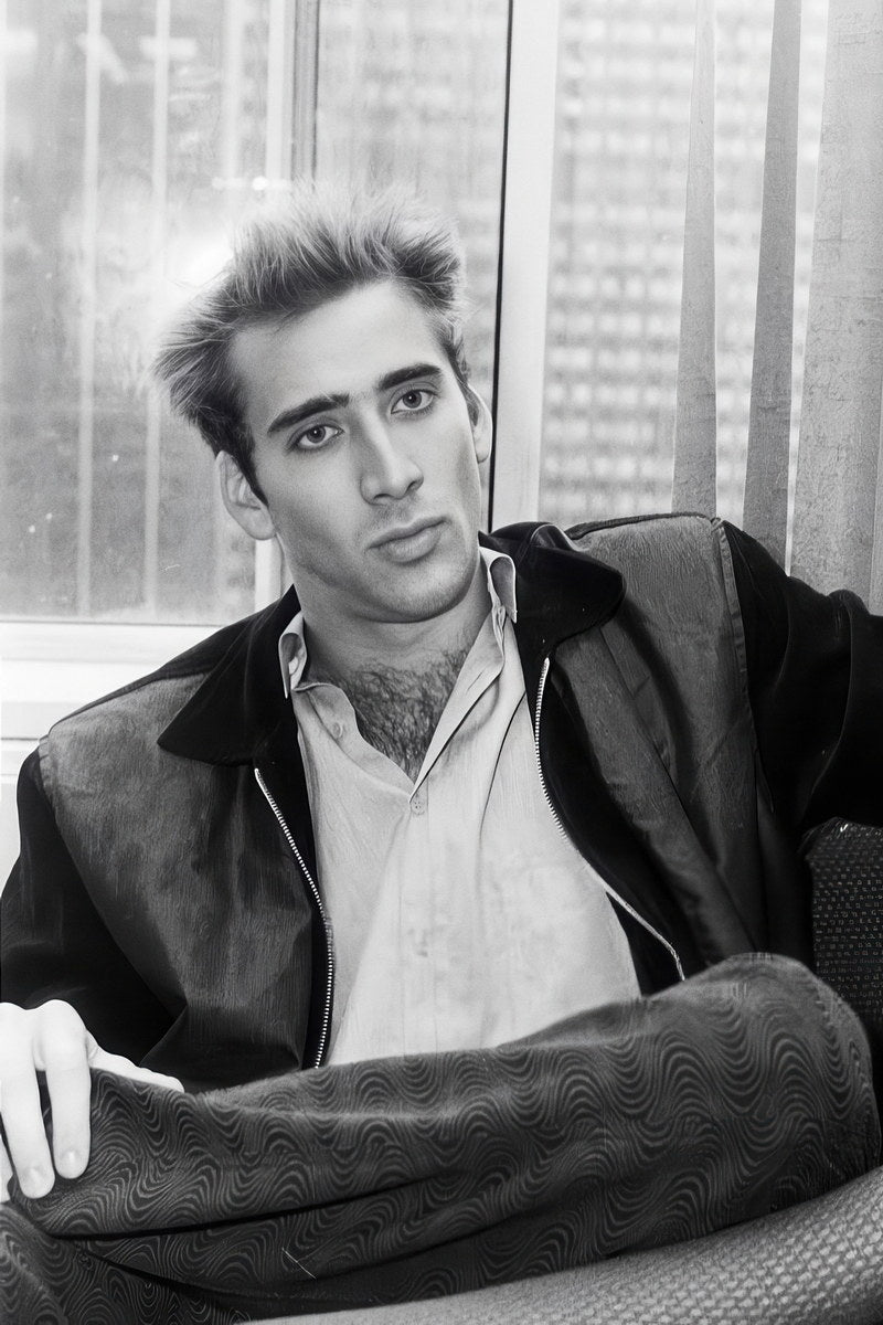 Nicolas Cage Poster for Room Aesthetic Black and White Celebrity Photo Print - xonomax