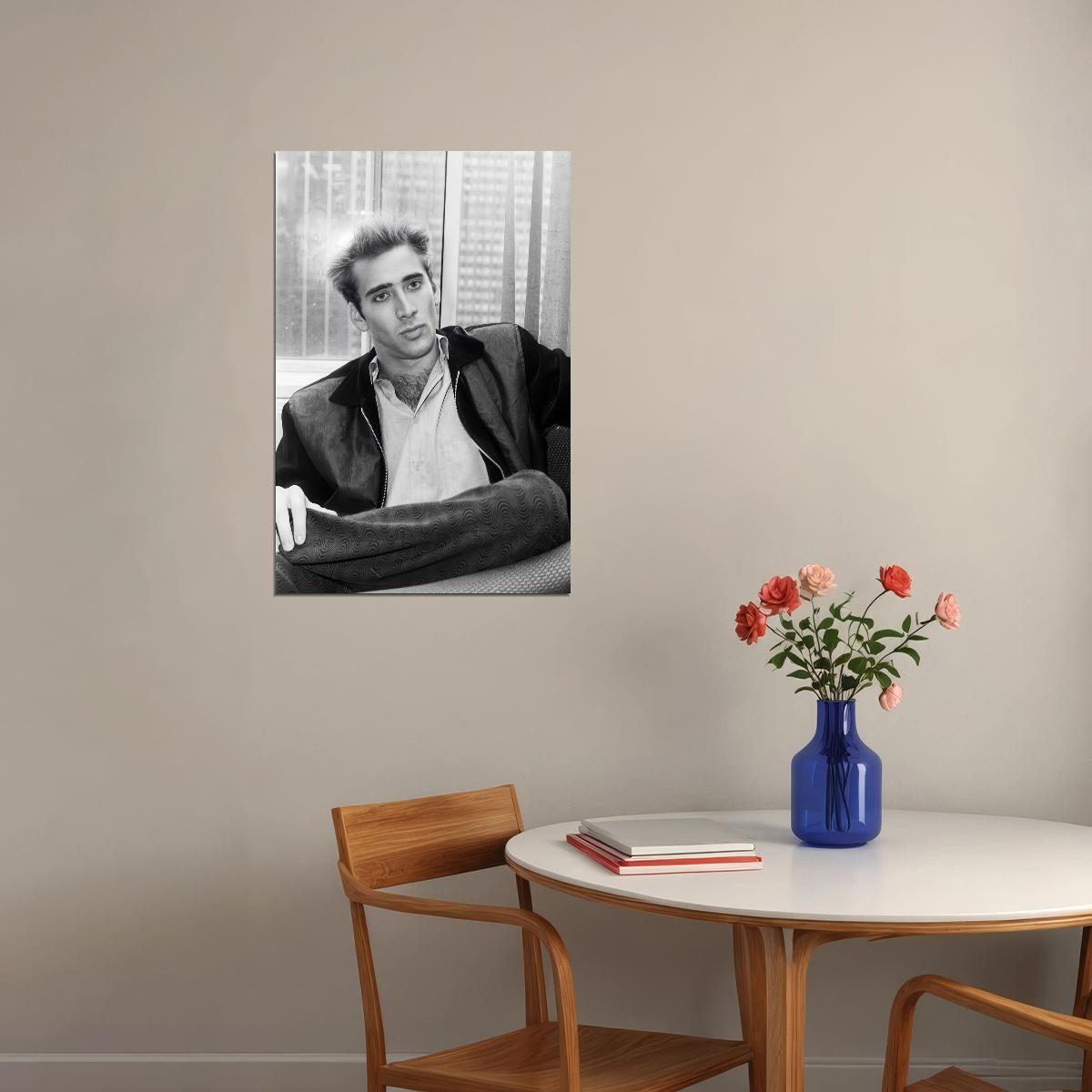 Nicolas Cage Poster for Room Aesthetic Black and White Celebrity Photo Print - xonomax