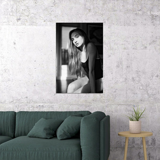 Jamie Clayton Poster for Room Aesthetic Black and White Celebrity Photo Print - xonomax