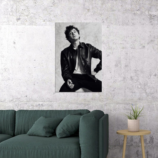 Logan Lerman Poster for Room Aesthetic Black and White Celebrity Photo Print - xonomax