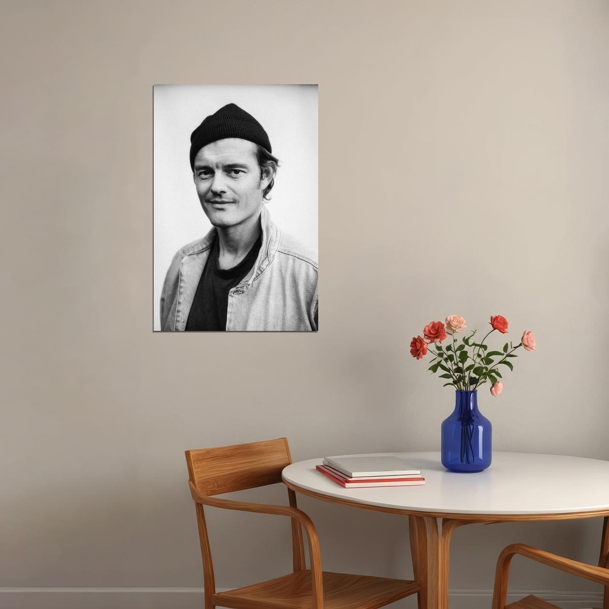Sam Riley Poster for Room Aesthetic Black and White Celebrity Photo Print - xonomax