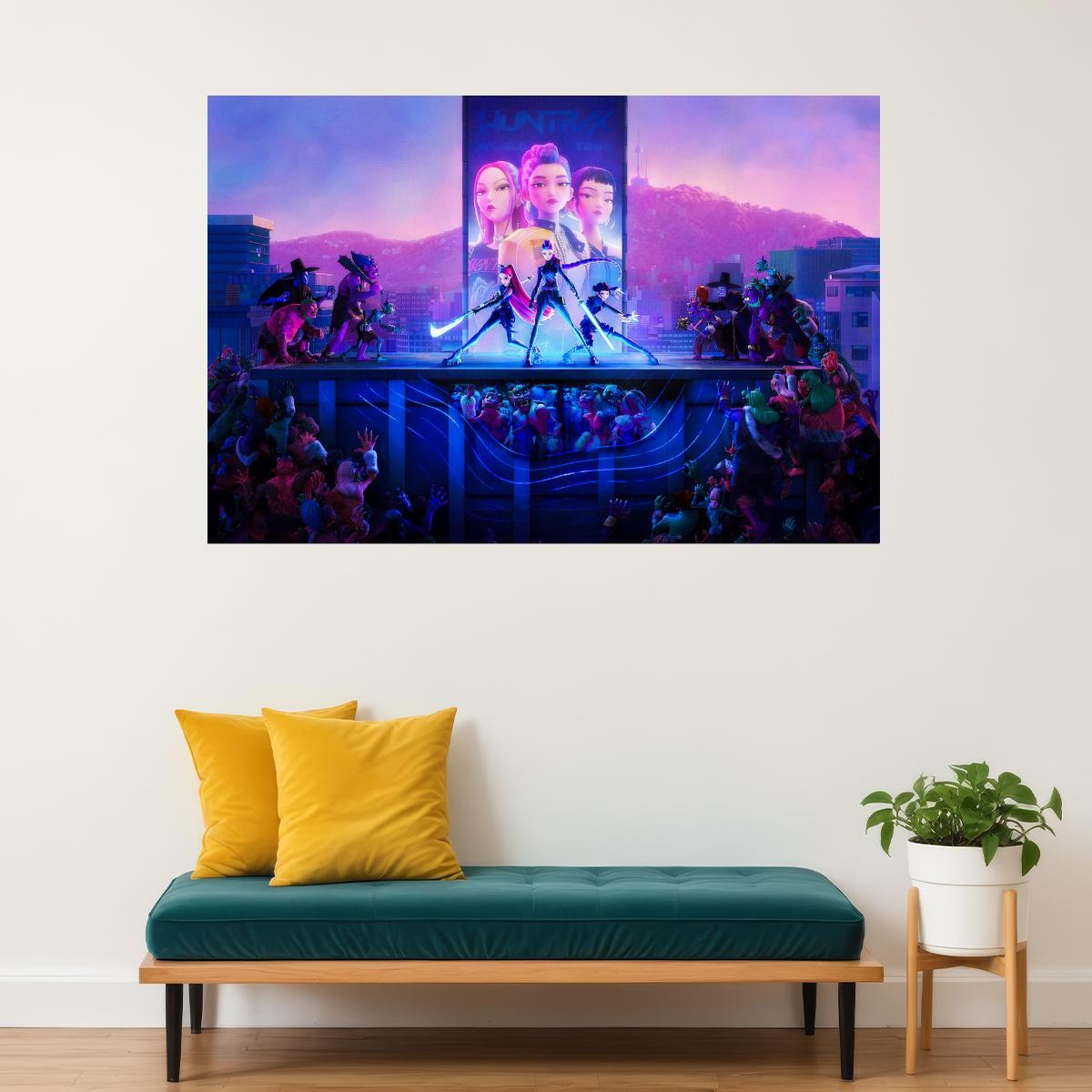 KPop Demon Hunters – Huntr/X Battle on Scene Art - xonomax