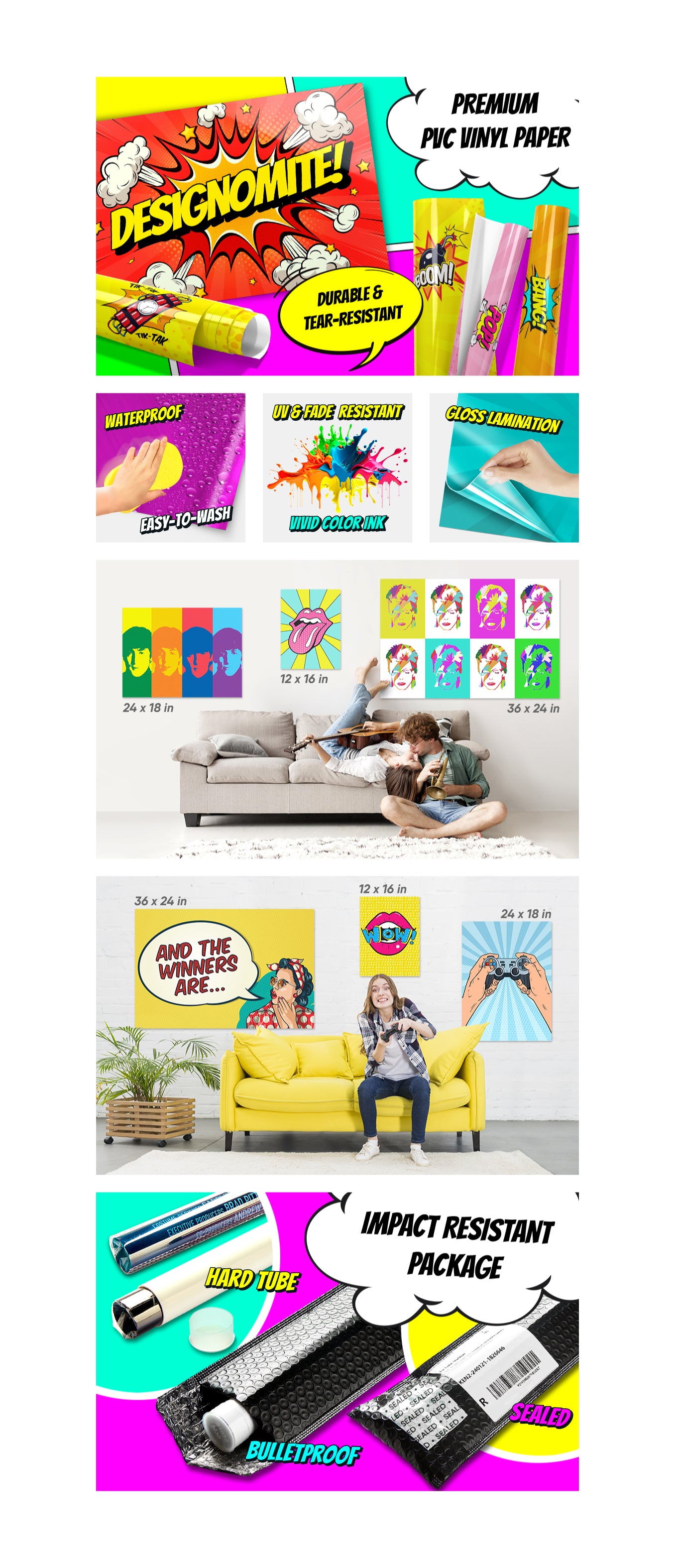 4 Set Animals In Headphones Puppy Wolf Lion Kitten Fox Abstract Colorful Art Poster - xonomax